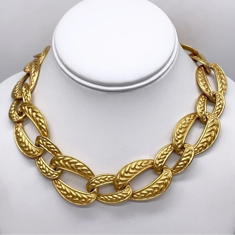 Anne Klein Vintage Gold Link Necklace